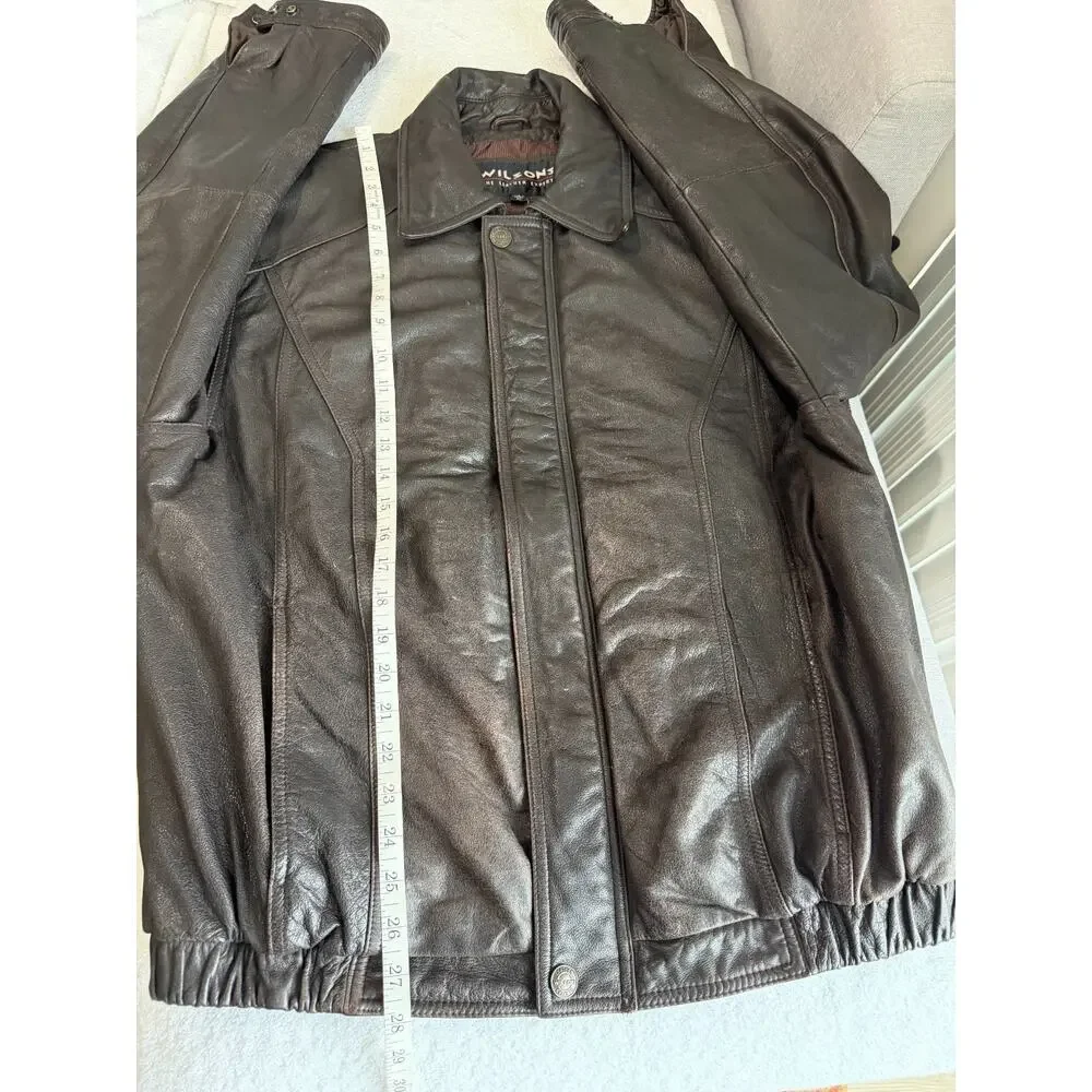vintage Wilsons Leather Thinsulate Brown Bomber Jacket Men's Size X Large lined